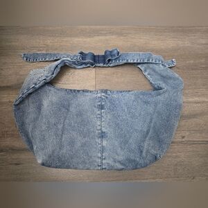 Slouchy Denim Handbag Bow Cabincore Cottagecore Boho Normcore